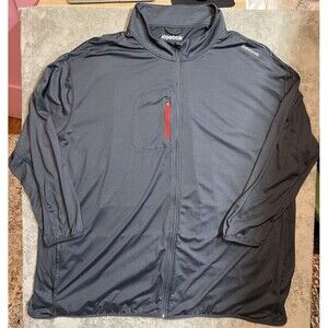 Reebok Track Jacket Adult 6XL Gray Long Sleeve Zip Up Sports Casual Mens *